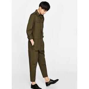 ZARA MENS Worker Overalls, Olive Green, Size X Large